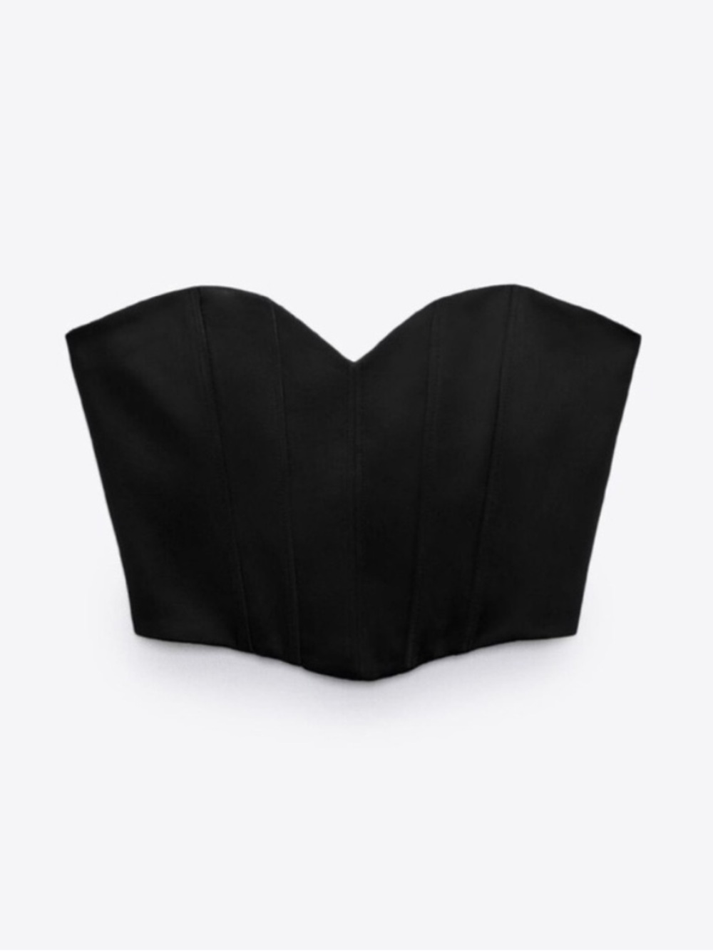 Zara Black Strapless Sweetheart Bustier Top